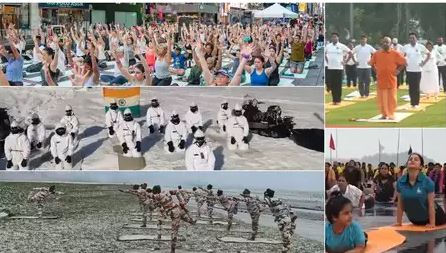 विश्व में 10वें अंतरराष्ट्रीय योग दिवस का उत्साह