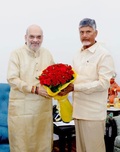 चंद्रबाबू नायडू ने शाह से की मुलाकात