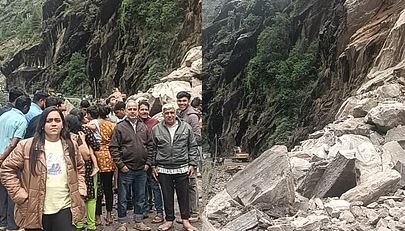 बदरीनाथ हाईवे पर भूस्खलन