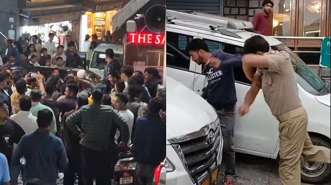 मालरोड पर एंट्री को लेकर बवाल, पीआरडी जवान ने युवक को मारा थप्पड़