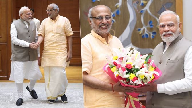 उपराष्ट्रपति पद के NDA प्रत्याशी सीपी राधाकृष्णन, पीएम मोदी से की मुलाकात