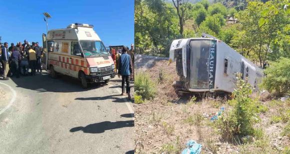 कुंजापुरी जा रही बस खाई में गिरी, पाँच श्रद्धालुओं की मौत