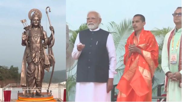 गोवा: पीएम मोदी ने भगवान राम की 77 फीट ऊंची कांस्य प्रतिमा का अनावरण