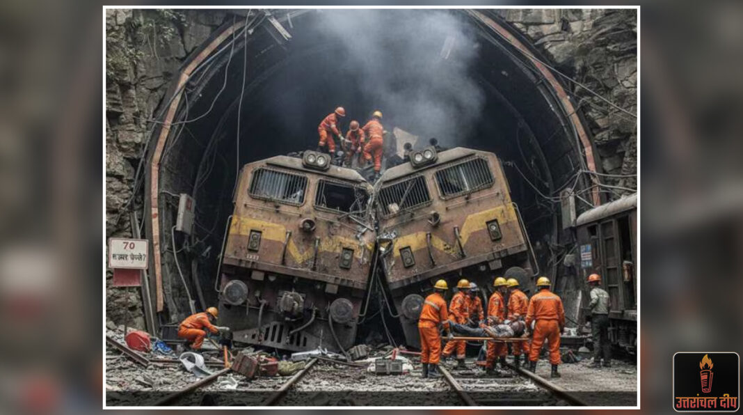 चमोली में भीषण रेल हादसा: सुरंग के भीतर टकराईं दो लोको ट्रेनें, 100 से अधिक घायल