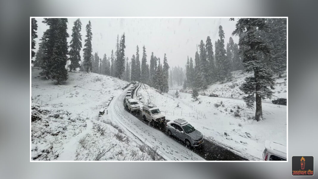 उत्तर भारत में कुदरत का डबल अटैक: कश्मीर और हिमाचल में भारी बर्फबारी से थमी जिंदगी; दिल्ली-यूपी सहित मैदानी राज्यों में बारिश और ओलावृष्टि का ‘ऑरेंज अलर्ट’