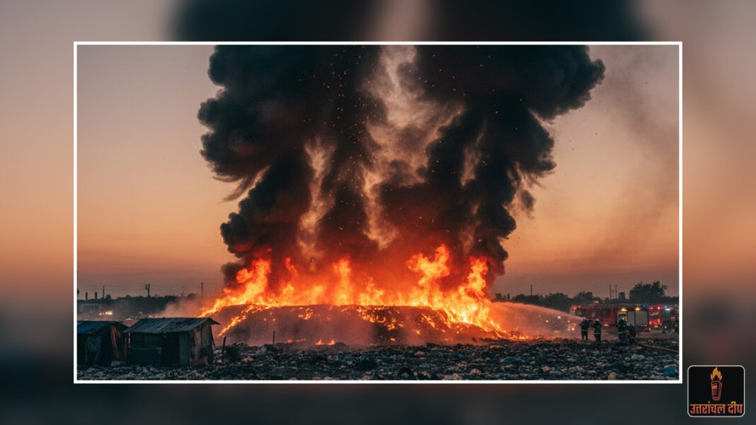 चमोली: सेना कैंप के समीप डंपिंग जोन में लगी भीषण आग, घंटों मची रही अफरा-तफ