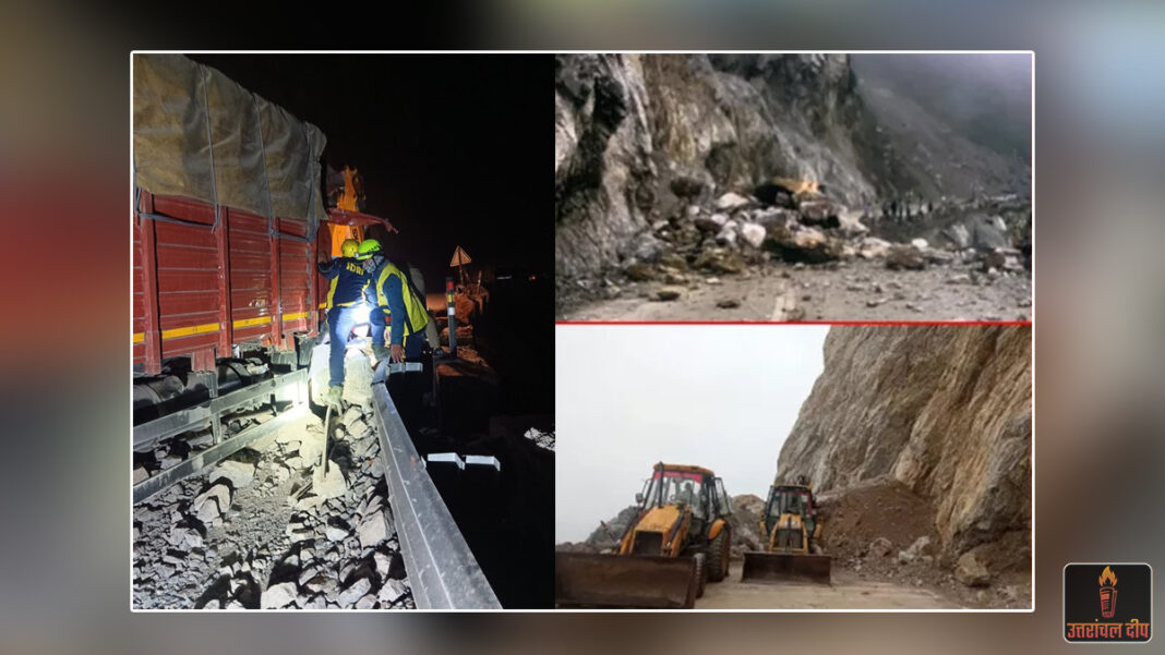 ऋषिकेश-बदरीनाथ हाईवे पर कुदरत का कहर: तोताघाटी में ट्रक पर गिरा विशाल बोल्डर; मलबे में दबने से चालक की मौके पर ही मौत