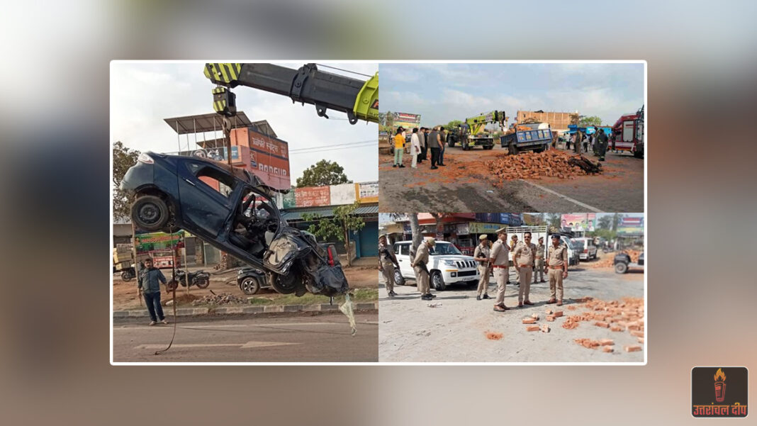 मुरादाबाद में भीषण सड़क हादसा: ईंटों से लदी ट्रॉली में घुसी कार, हल्द्वानी के 4 अधिकारियों की मौत; ऐप से बुक की थी राइड मुरादाबाद में भीषण सड़क हादसा: ईंटों से लदी ट्रॉली में घुसी कार, हल्द्वानी के 4 अधिकारियों की मौत; ऐप से बुक की थी राइड
