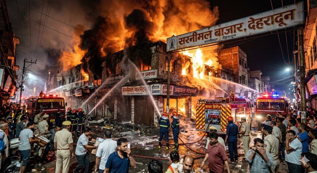 देहरादून: सरनीमल बाजार में भीषण आग से मची अफरातफरी, दो घंटे की कड़ी मशक्कत के बाद दमकल ने पाया काबू देहरादून: सरनीमल बाजार में भीषण आग से मची अफरातफरी, दो घंटे की कड़ी मशक्कत के बाद दमकल ने पाया काबू