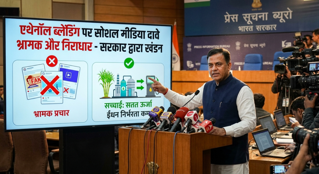 एथेनॉल ब्लेंडिंग पर सोशल मीडिया दावे भ्रामक और निराधार, सरकार ने किया खंडन एथेनॉल ब्लेंडिंग पर सोशल मीडिया दावे भ्रामक और निराधार, सरकार ने किया खंडन