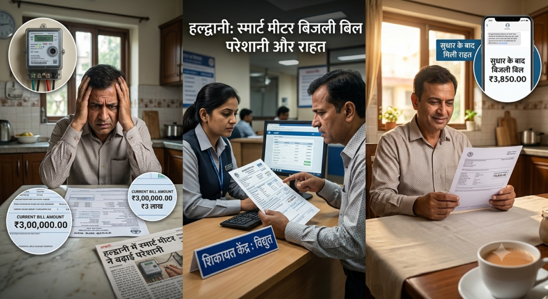 हल्द्वानी में स्मार्ट मीटर ने बढ़ाई परेशानी, तीन लाख रुपये का आया बिजली बिल, सुधार के बाद मिली राहत हल्द्वानी में स्मार्ट मीटर ने बढ़ाई परेशानी, तीन लाख रुपये का आया बिजली बिल, सुधार के बाद मिली राहत