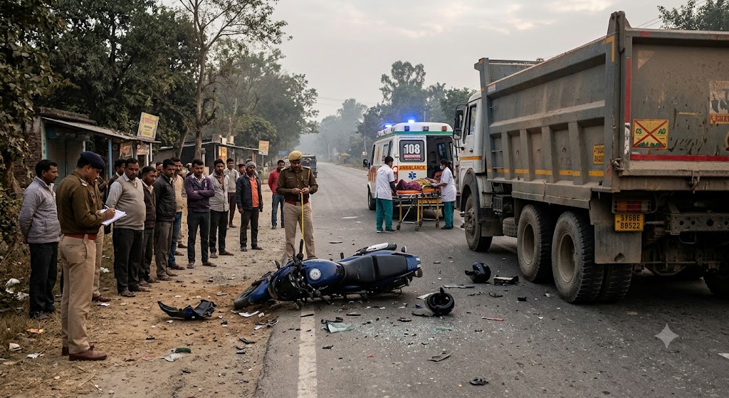 हल्द्वानी-रामनगर हाईवे पर डंपर की टक्कर से बाइक सवार युवक की मौत, महिला गंभीर रूप से घायल हल्द्वानी-रामनगर हाईवे पर डंपर की टक्कर से बाइक सवार युवक की मौत, महिला गंभीर रूप से घायल